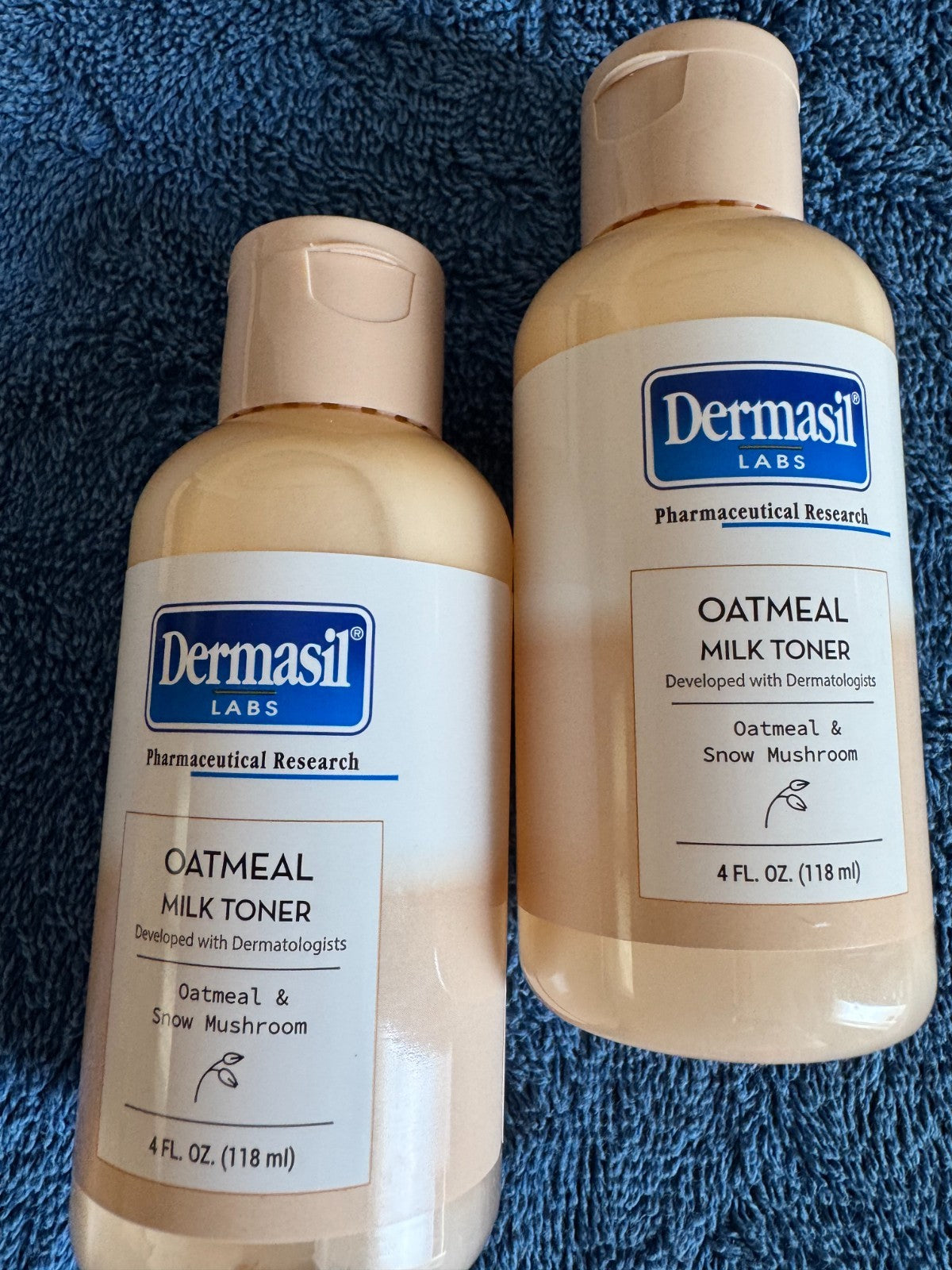 Hydrating Oatmeal & Snow Mushroom Toner - Set of 2, 4 fl oz Each, Gentle Skincare