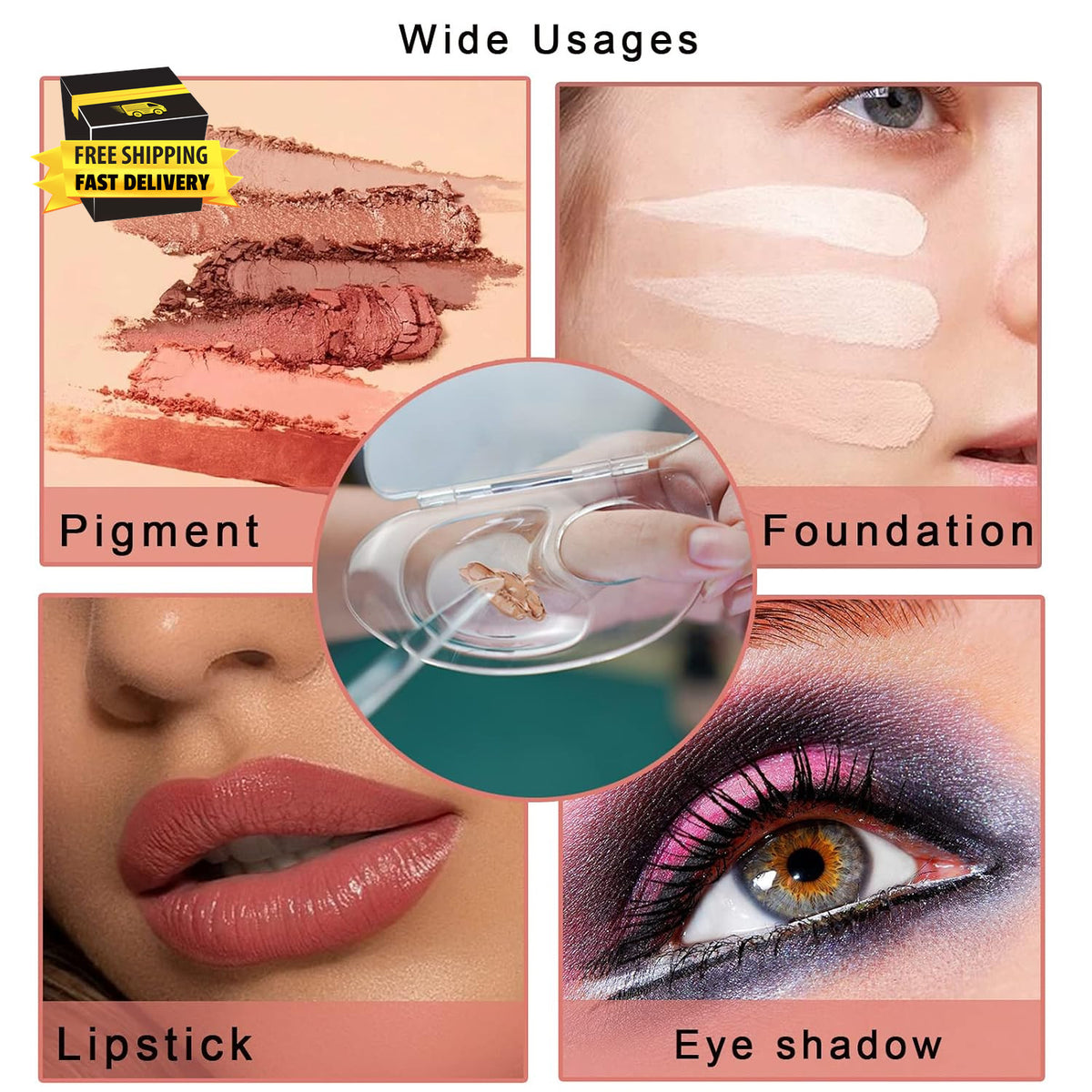 Transparent Makeup Mixing Palette for Foundation, Eyeshadow & Lipstick Storage
