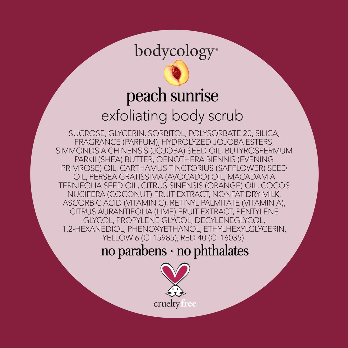 Bodycology Peach Sunrise Exfoliating Sugar Scrub, 10.5 oz -