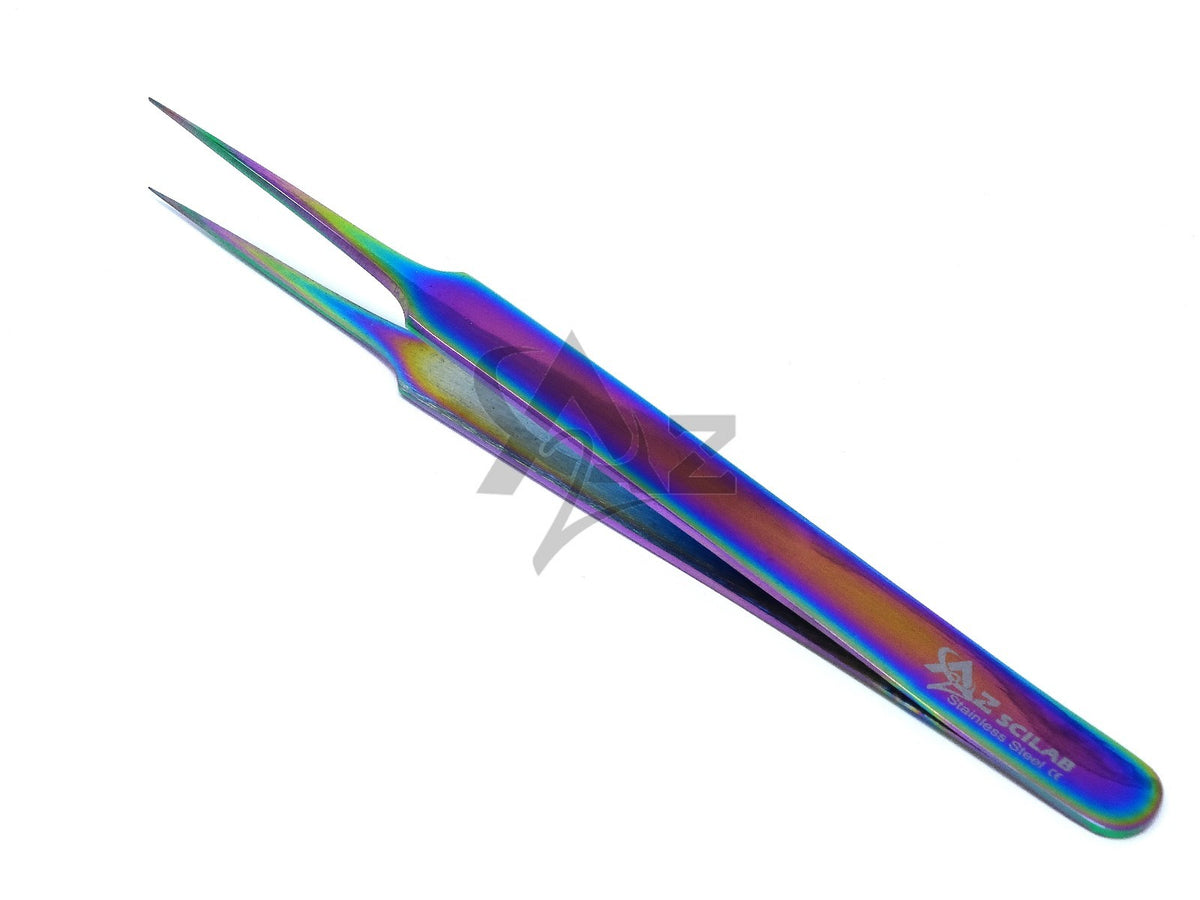 Eyelash Extension Tweezers - Rainbow Color Stainless Steel Precision Tool