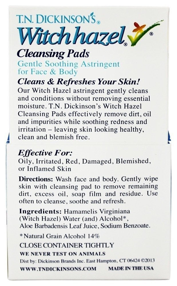 Witch Hazel Cleansing Pads - Refresh & Soothe Skin, 60 Count
