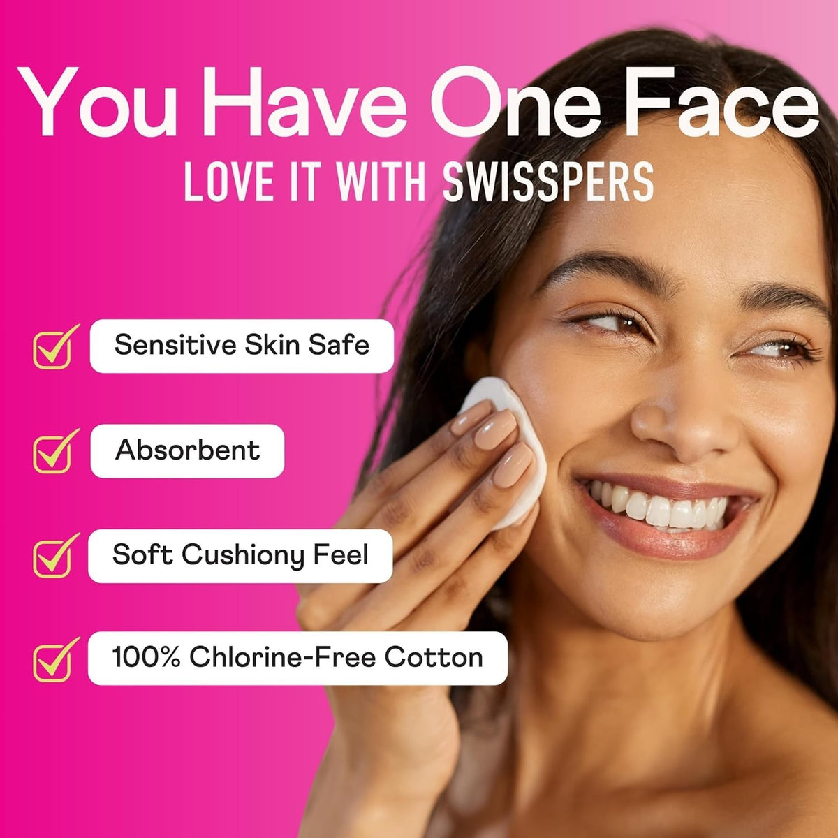 Cotton Rounds Pack of 3 – Hypoallergenic Dual-Sided Cotton Pads for Makeup & Skincare