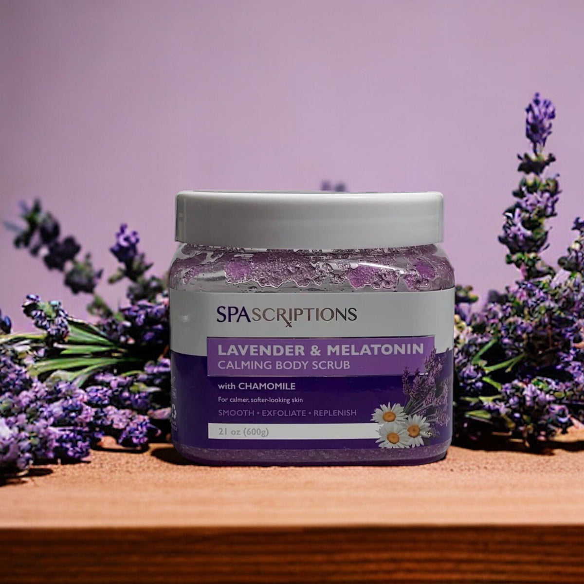 Calming Body Lavender & Melatonin Scrub Exfoliate W/Chamomile By