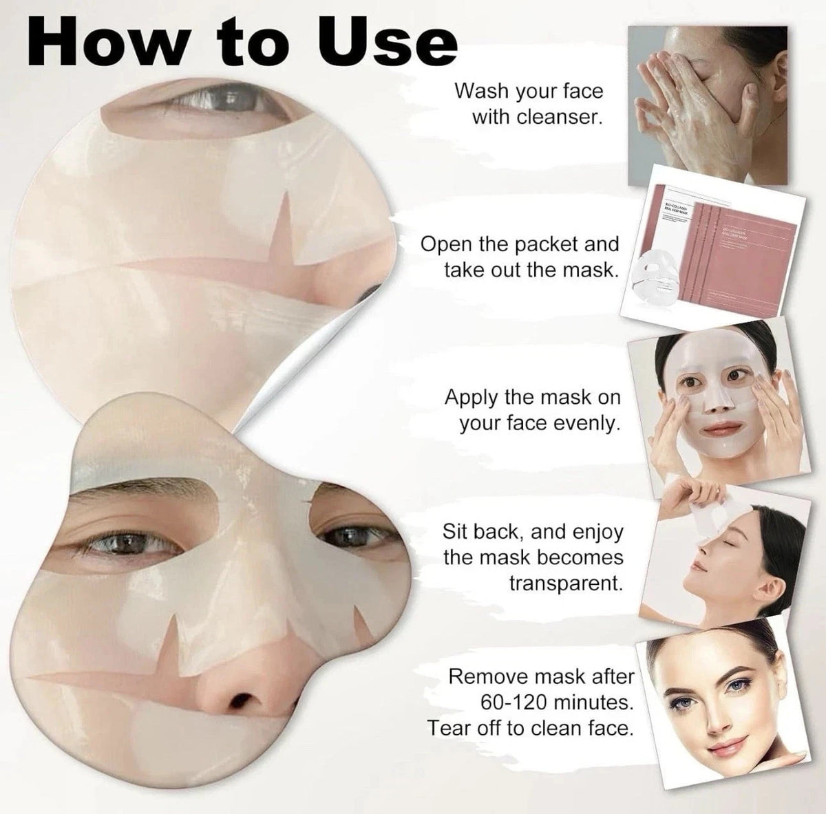 Bio-Collagen Deep Facial Lifting Mask - Pack of 8