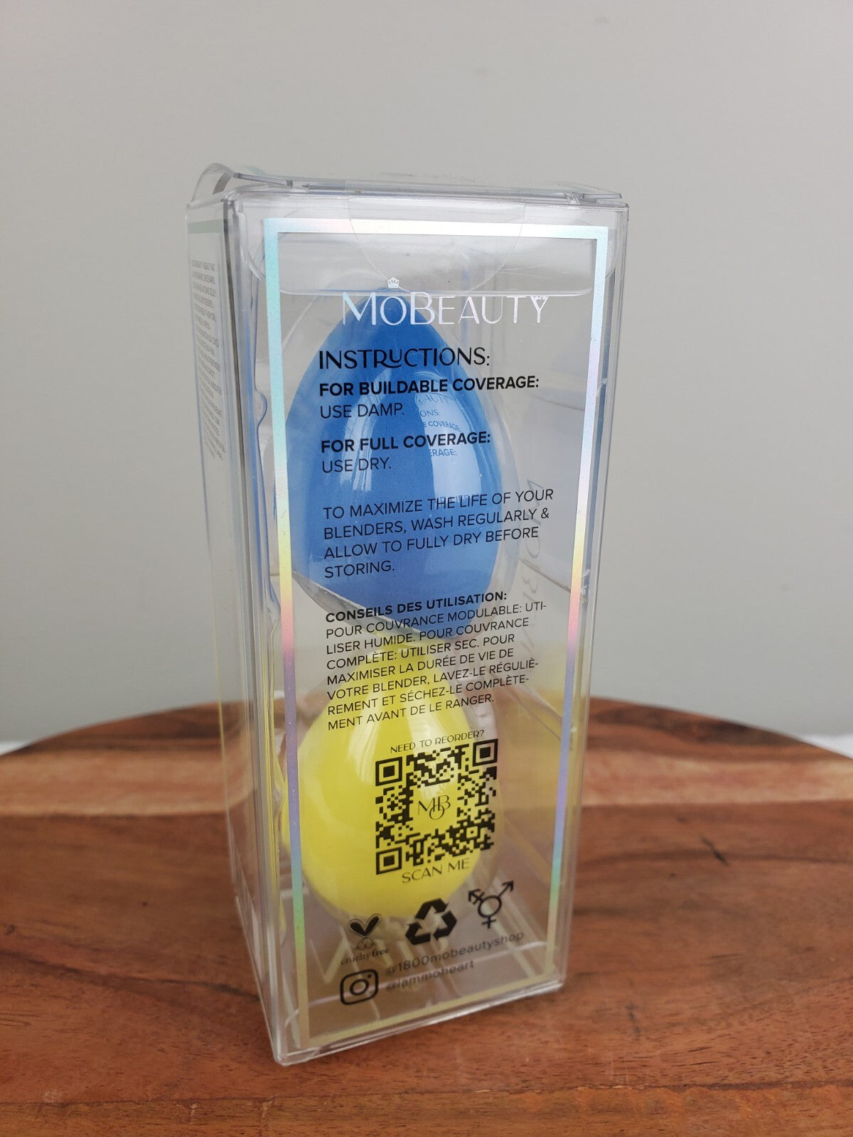 Cosmetic Blender Duo - Latex-Free Makeup Sponges for Flawless Finish - Blue & Yellow
