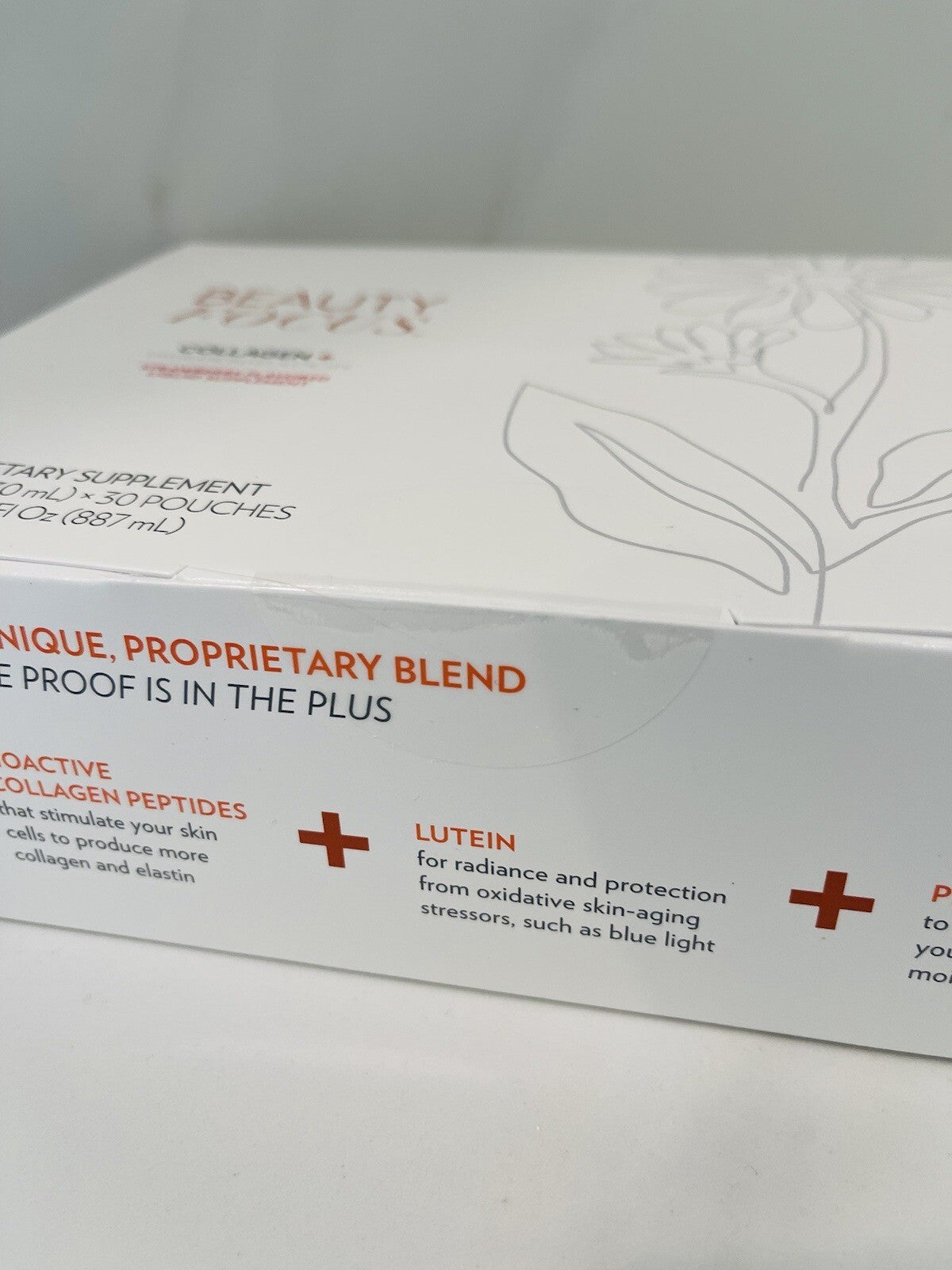 Liquid Collagen Powder with Strawberry Flavor - 30 Packets, Supports Skin Health