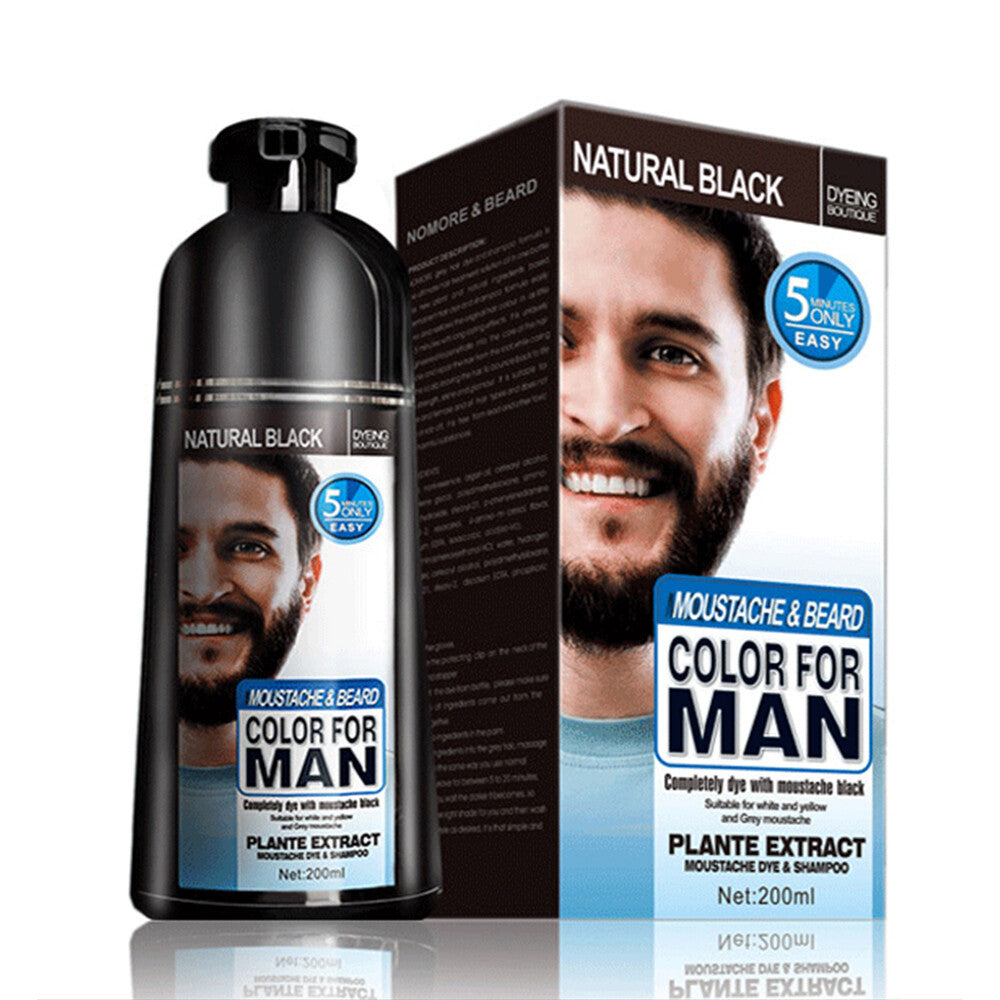 Permanent Beard Dye Shampoo - Black, 200ml