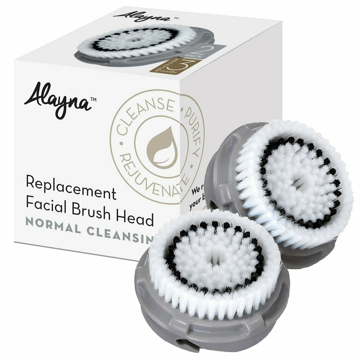 Replacement Facial Brush Head for Normal Skin - 2 Pack for Clarisonic