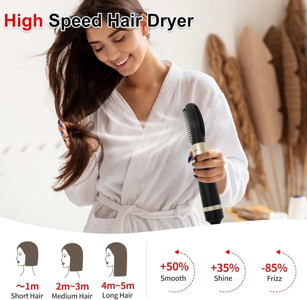 5-in-1 Hair Styler Hot Air Brush Dryer Curling Iron Volumizer