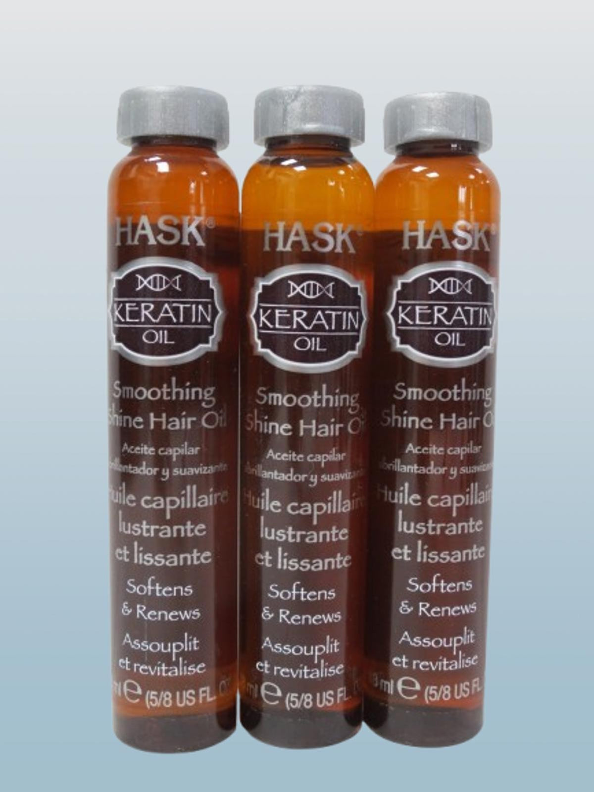 HASK Keratin Oil Smoothing Hair Oil - Shine, Softens & Renew, Pack of 3
