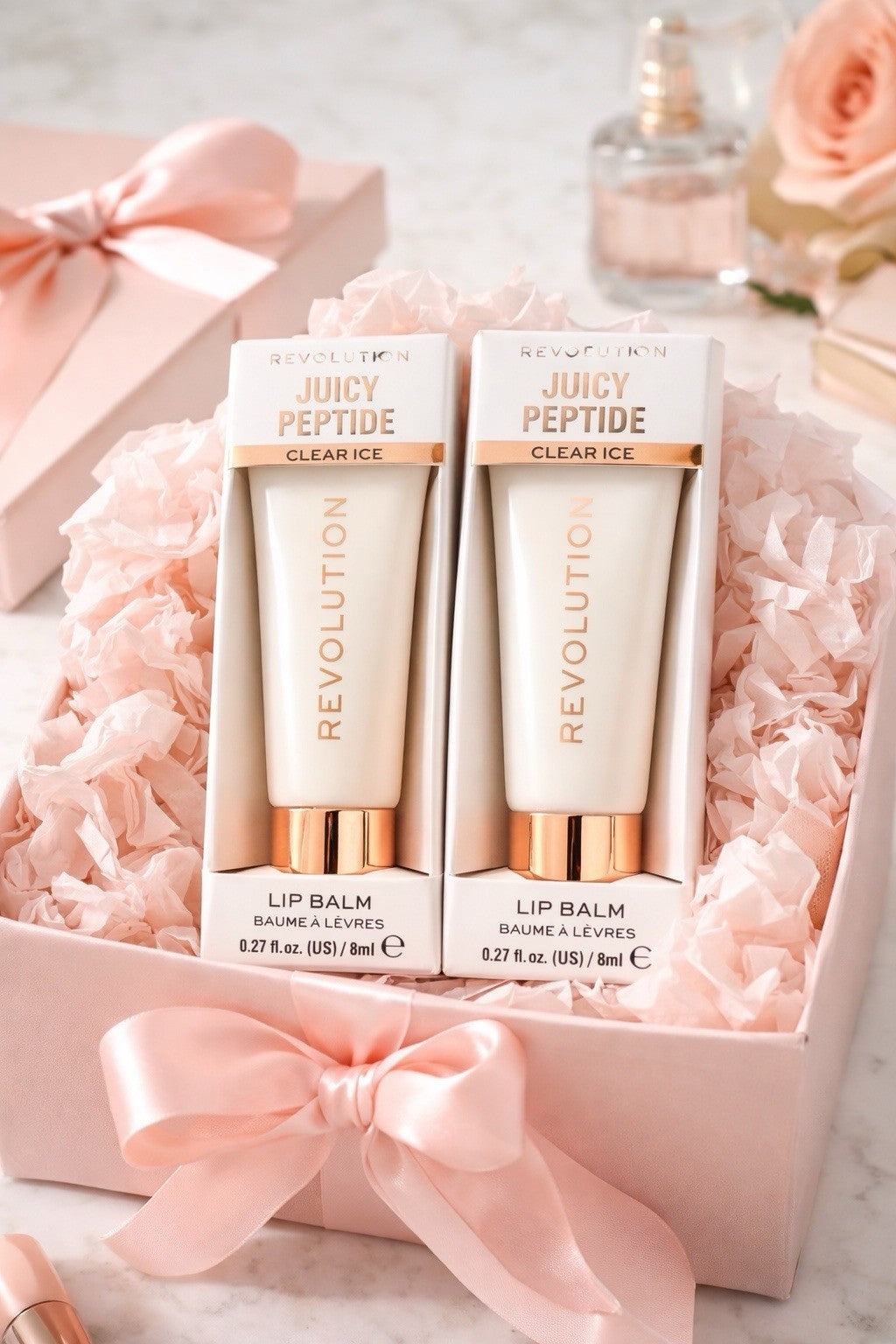 Hydrating Lip Gloss Set - Clear Ice Peptide Lip Balm 2 Pack