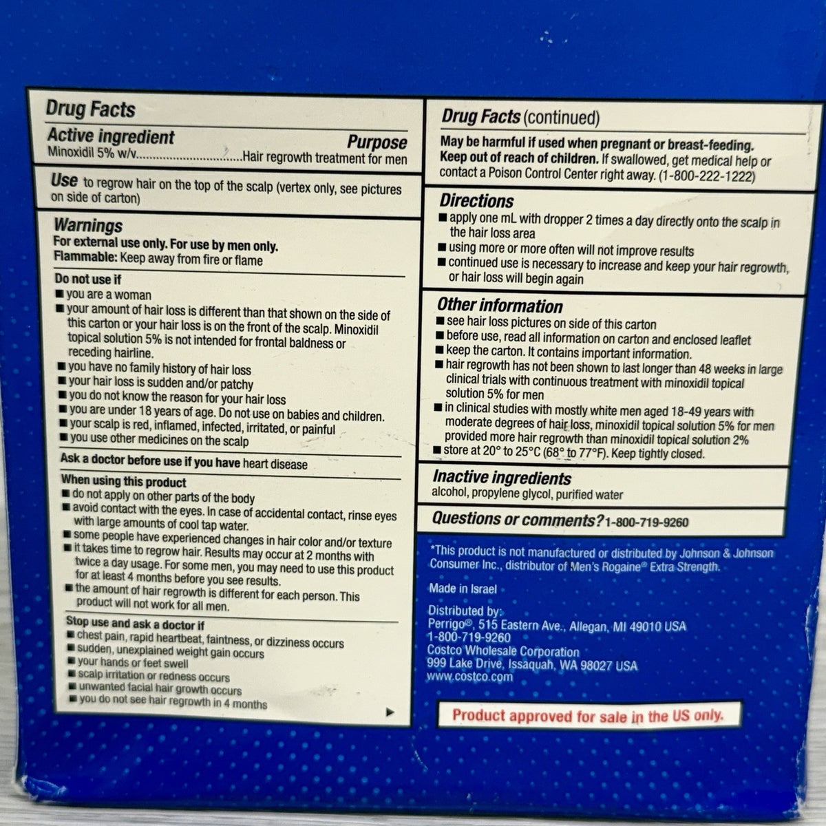 Minoxidil 5% Hair Regrowth Solution Extra Strength 6-Month Supply