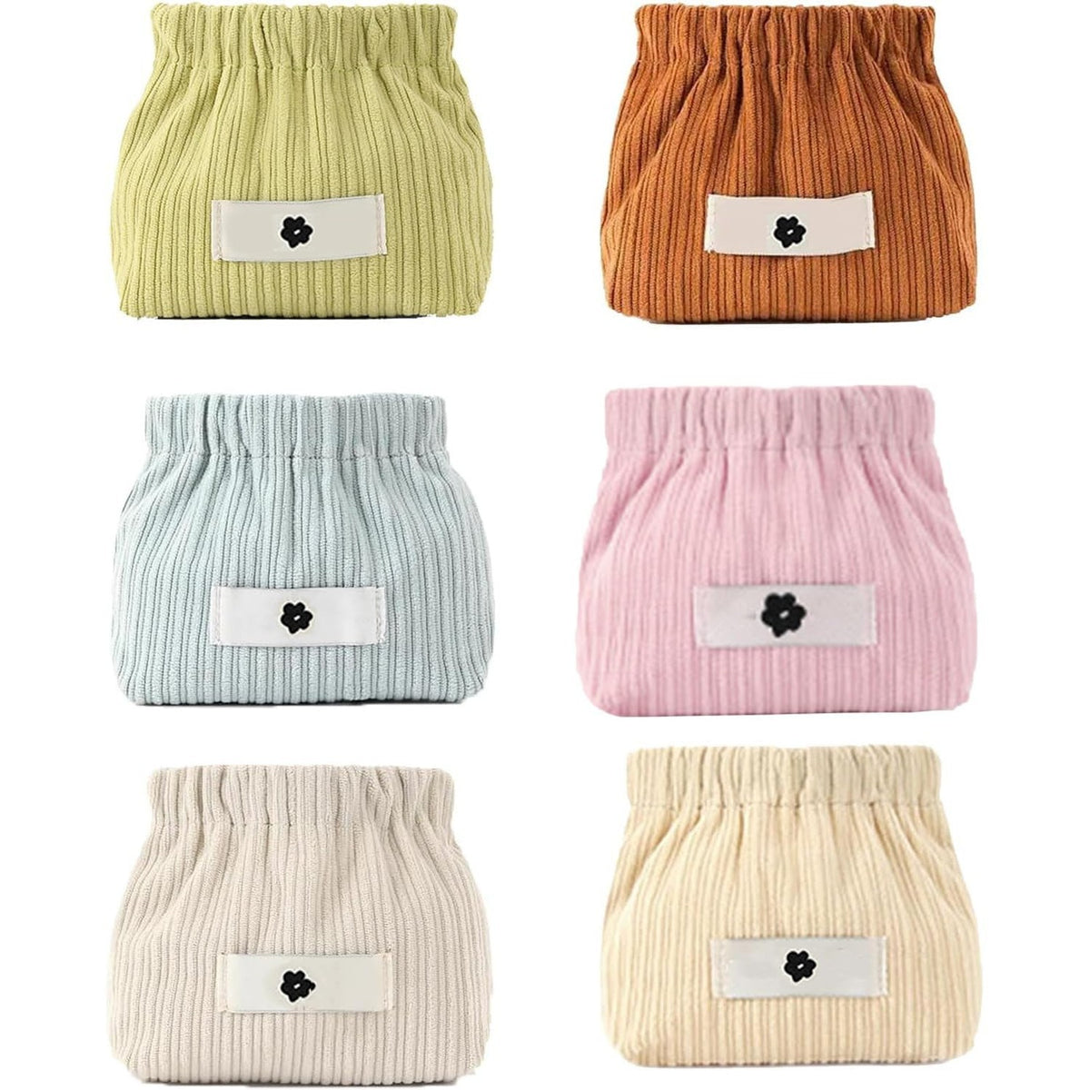 Corduroy Elastic Makeup Bag - Portable Small Organizer for Cosmetics & Jewelry