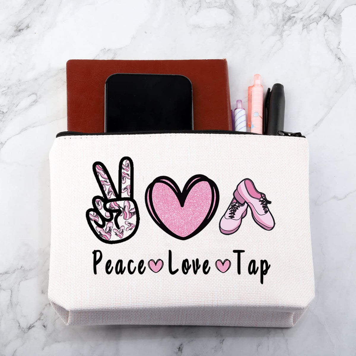 Tap Dance Cosmetic Bag - Travel Makeup Organizer with Waterproof Interior