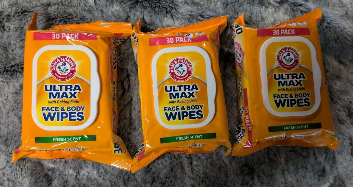 Arm & Hammer Face & Body Wipes Fresh Scent 30 Count - Pack of 3