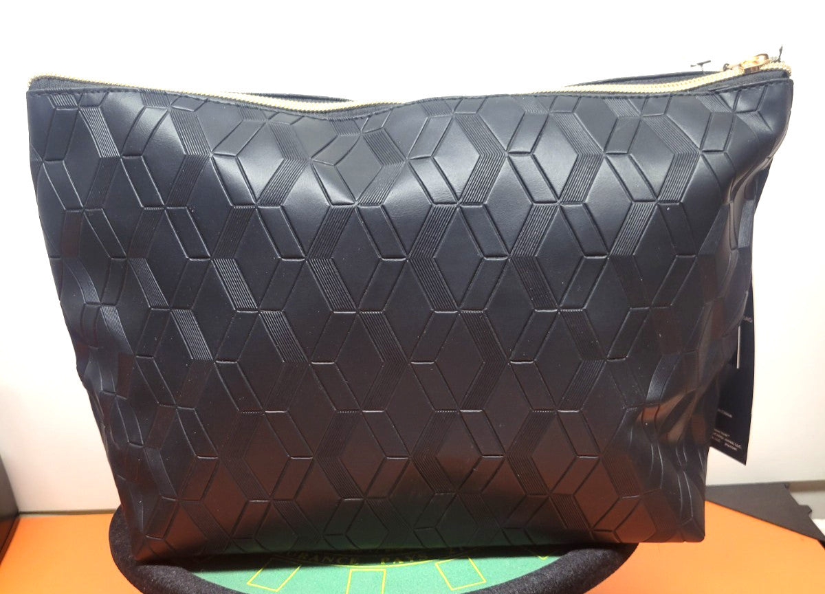 Travel Cosmetic Bag with Toiletry Bottle - Black, Compact & Durable