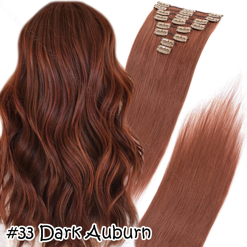 Clip-In Human Hair Extensions Full Head Remy Hair - Multiple Colors & Lengths