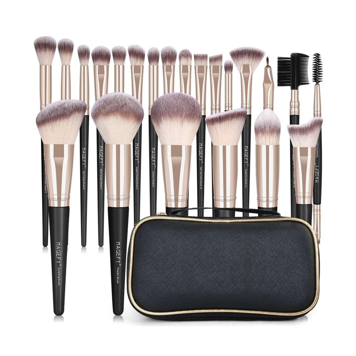 Professional Makeup Brush Set 22 Pcs Synthetic Brushes with Travel Case