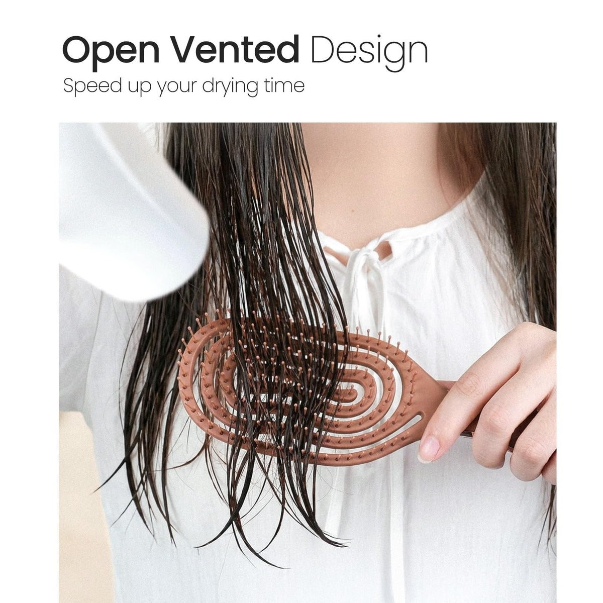 Spiral Flex Hair Brush for Detangling & Scalp Massage - Mocha
