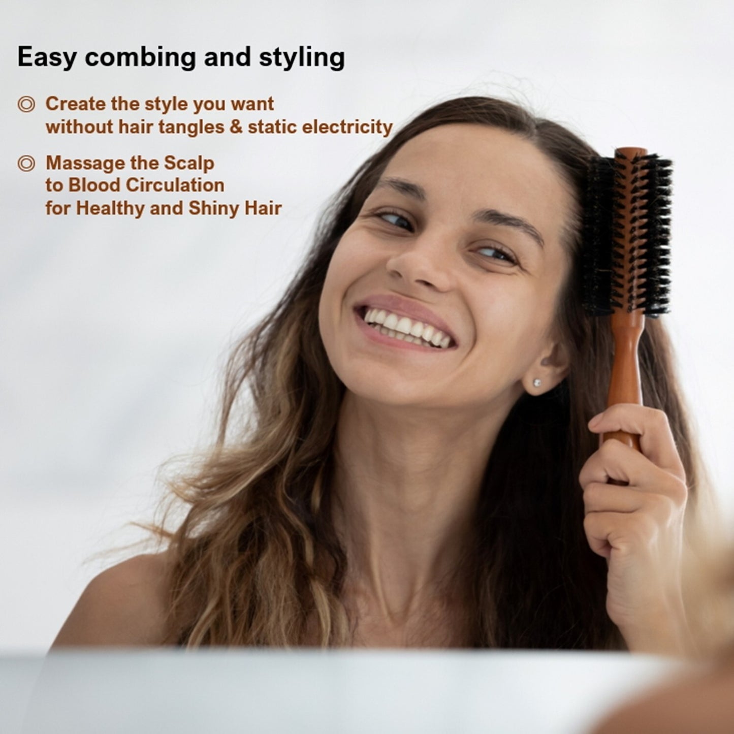 Round Boar Bristle Hair Brush for Blow Drying & Styling - Aveda Style