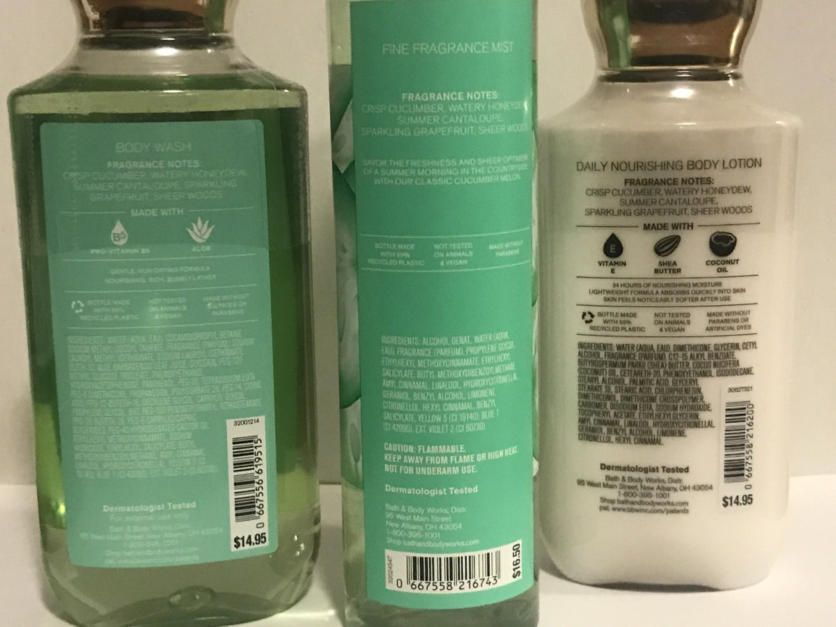 Cucumber Melon Body Care Set - Lotion, Mist & Shower Gel
