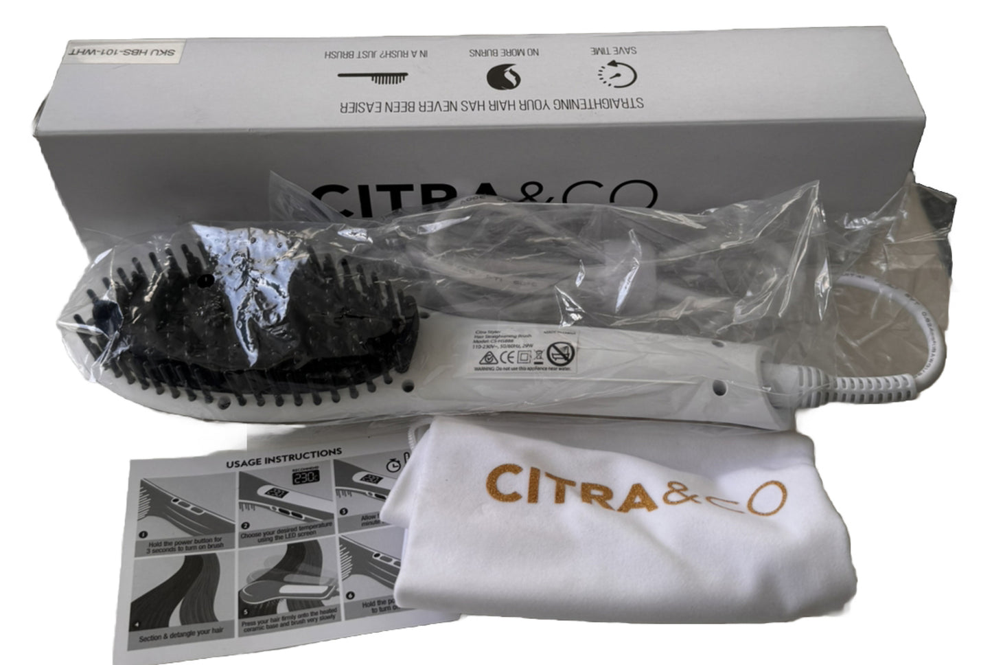 Ceramic Hair Straightening Brush - Citra & Co Hair Styling Tool