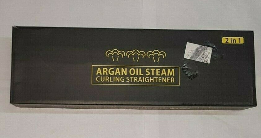 2-in-1 Argan Oil Steam Curling Iron - Black & Gold, 3 Heat Settings