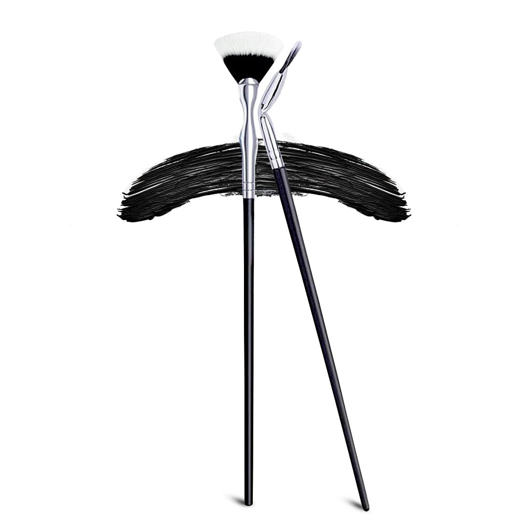 Angled Fan Mascara Brush Set - Precision Lash Fan Brushes for Voluminous & Natural Looks