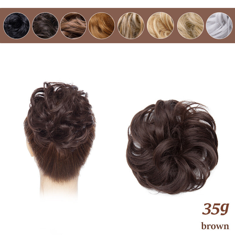 Natural Curly Messy Bun Hair Piece Extensions - Real Human Hair, Updo Scrunchie