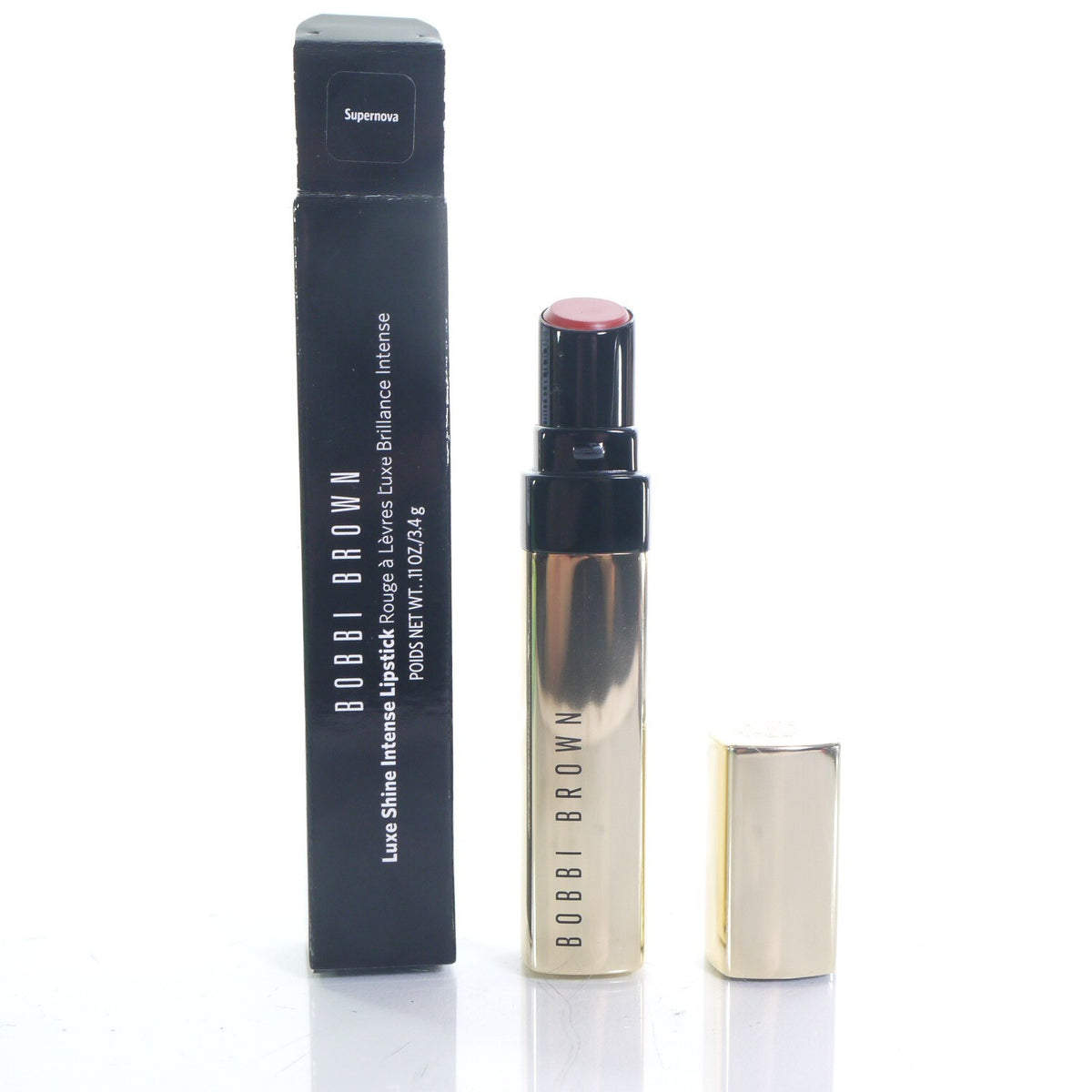 Bobbi Brown Luxe Shine Intense Lipstick in Supernova Orange Red 0.11oz