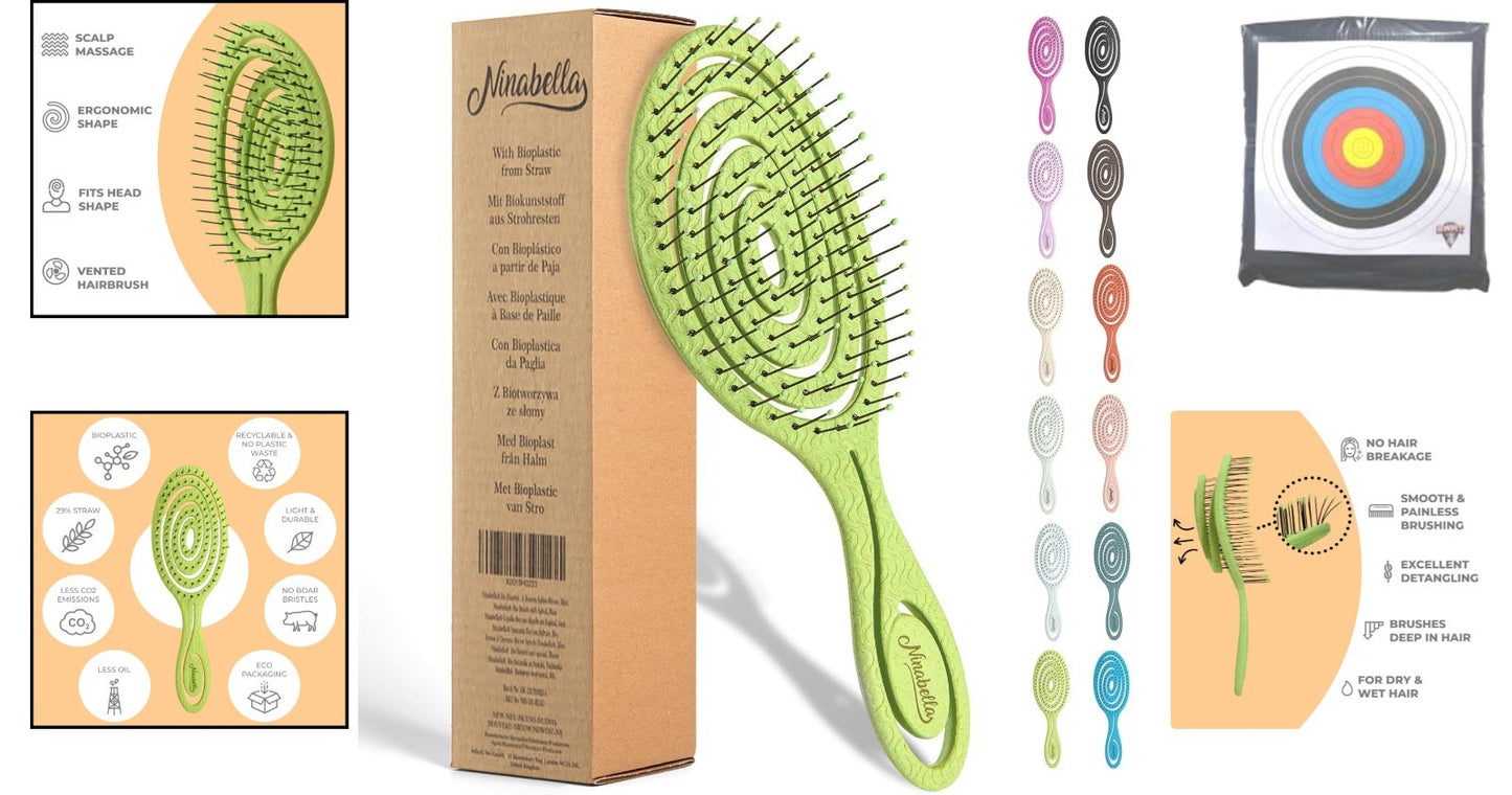 Ergonomic Spiral Detangling Hair Brush - Gentle, Eco-Friendly, Lightweight