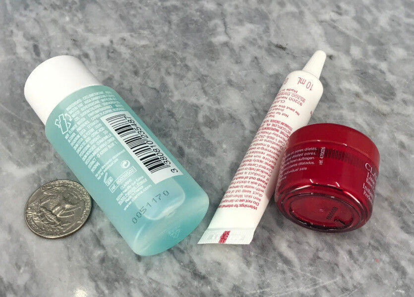 Clarins Skincare Travel Set - Sample Size 3 Pieces, Includes Eye Remover & Anti-Pollution