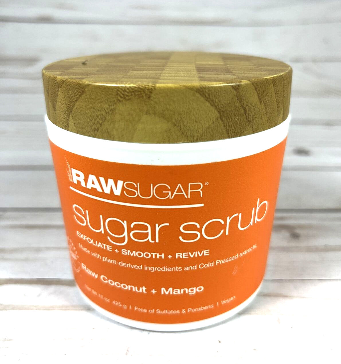 Raw Sugar Scrub Face Body Exfoliate Smooth Revive Coconut Mango 15oz