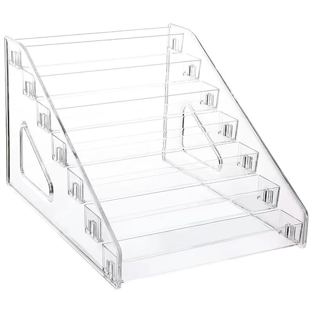 Clear Nail Polish Organizer 7 Layers Acrylic Storage Shelf for Cosmetics & Art Supplies