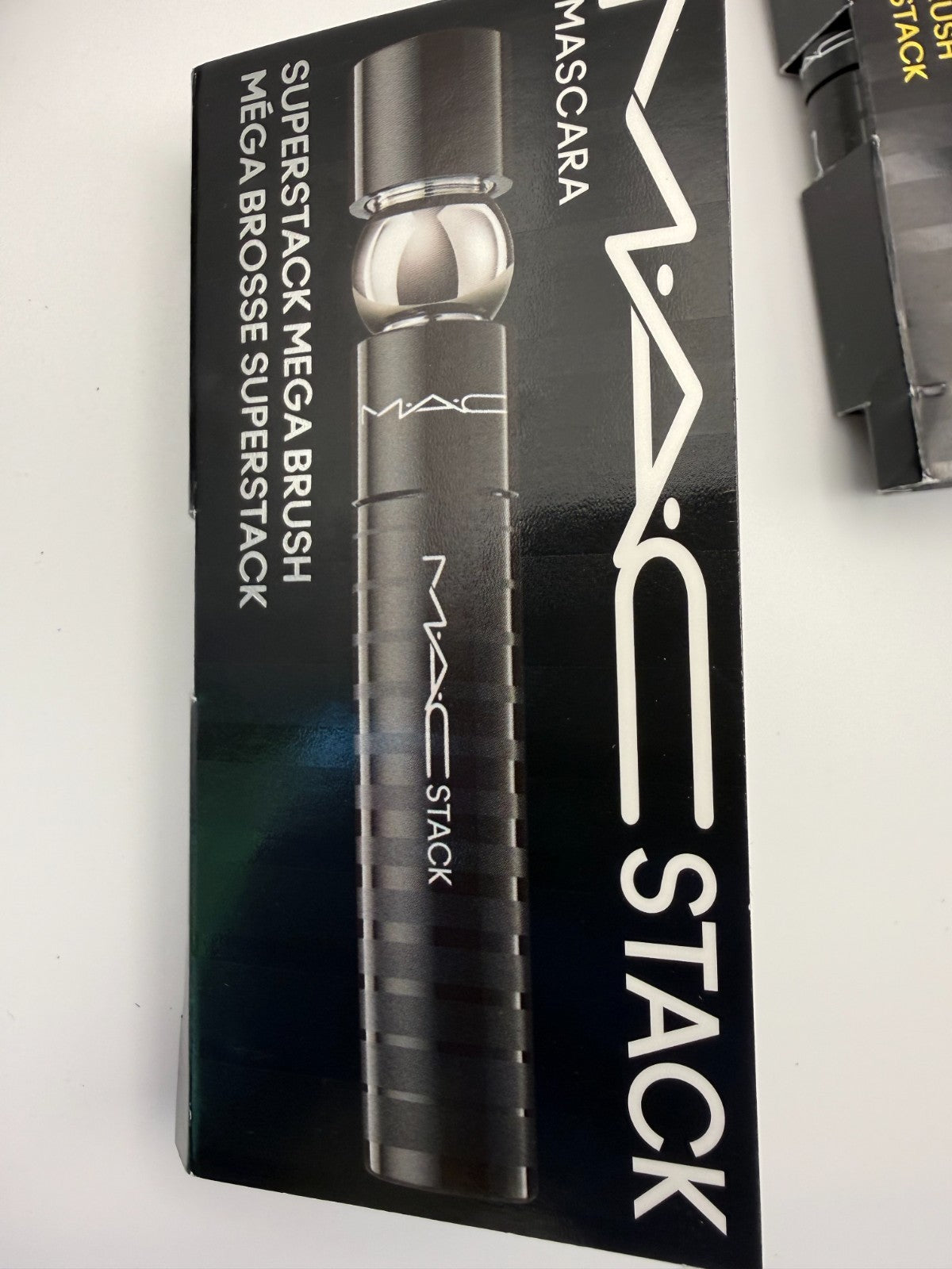 Lot of 3 MAC MACStack Mascara - Black, Micro & Mega Brushes, 0.1oz Each