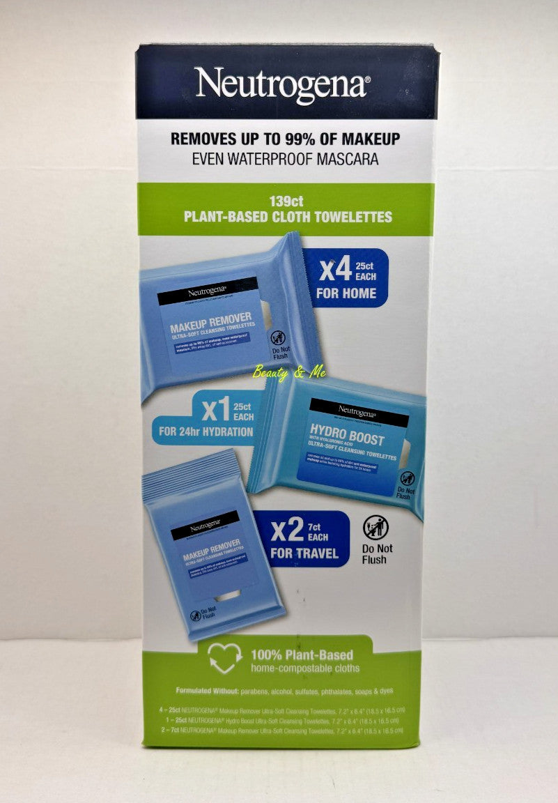 Neutrogena Makeup Remover & Hydro Boost Towelettes 139 Count - Gentle Facial Cleansing Wipes
