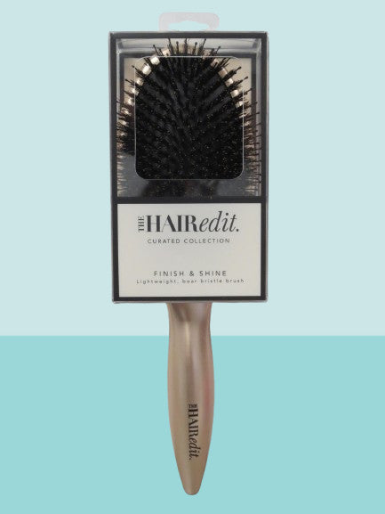 Finish & Shine Boar Bristle Hair Brush - Gold