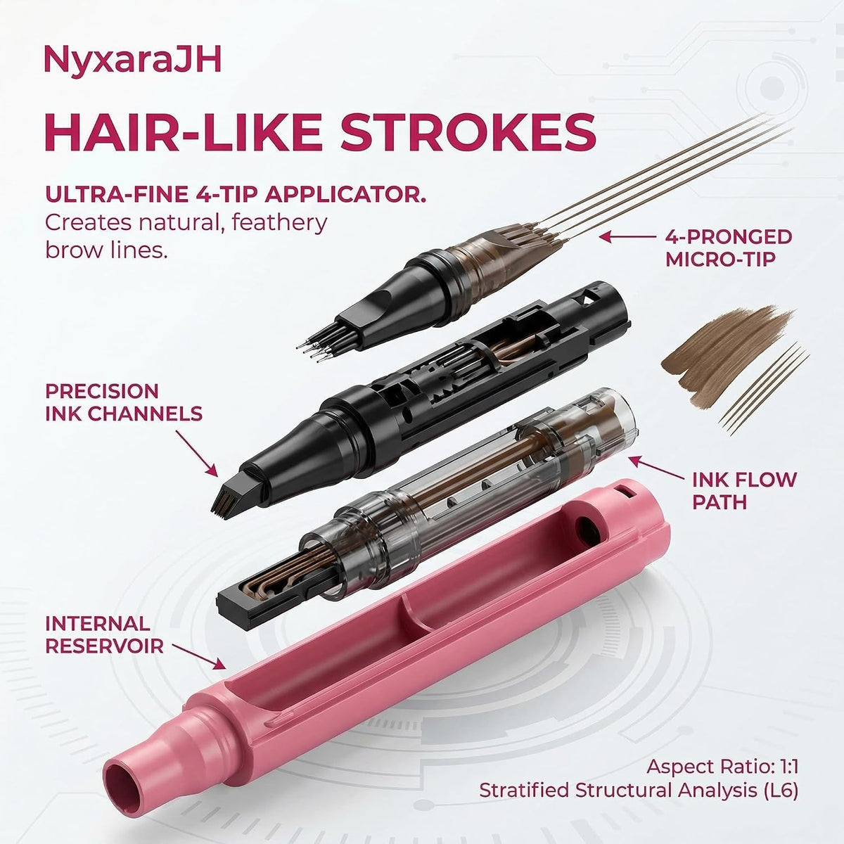 Eyebrow Pen and Gel Set - 4 Tip Ultra Precise Brow Shaping in 5 Shades