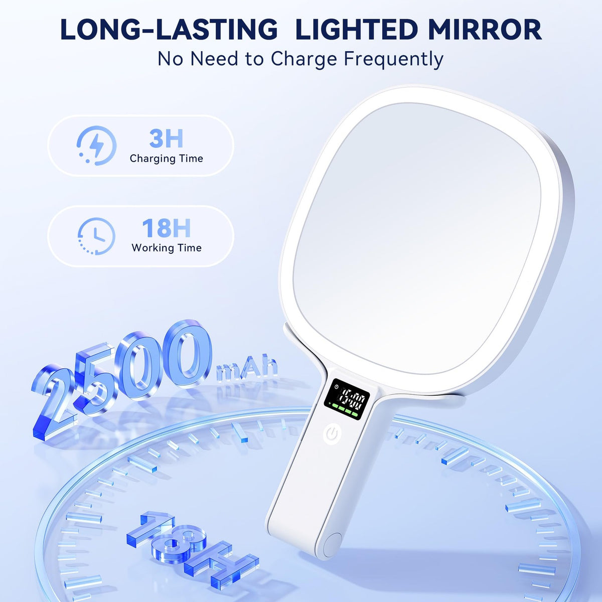 Travel Makeup Mirror with Lights 30X/1X Double Sided Dimmable LED Rechargeable