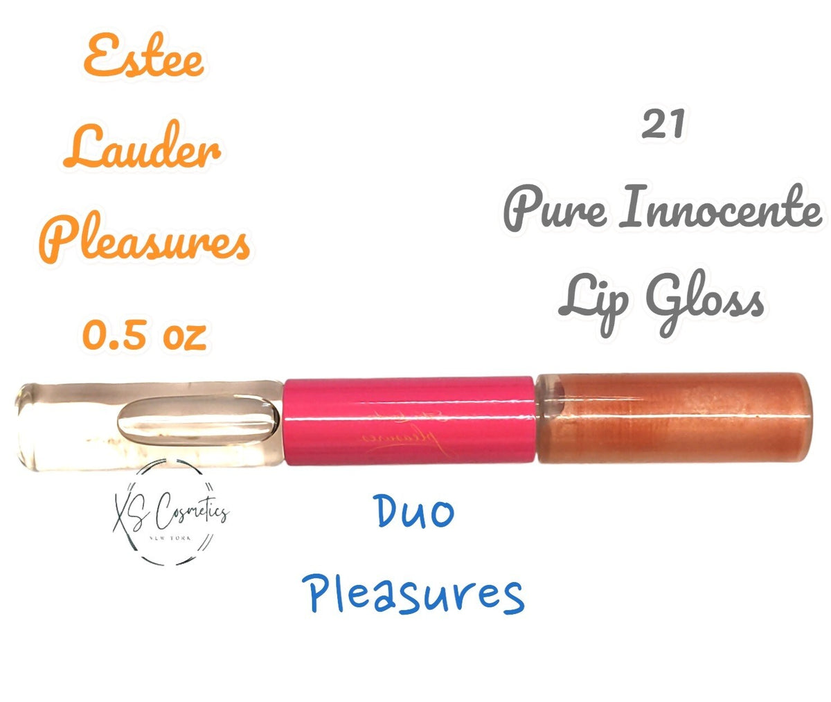 Estee Lauder Duo Lip Gloss Set - Pure Innocence 21 & 0.5 oz Fragrance