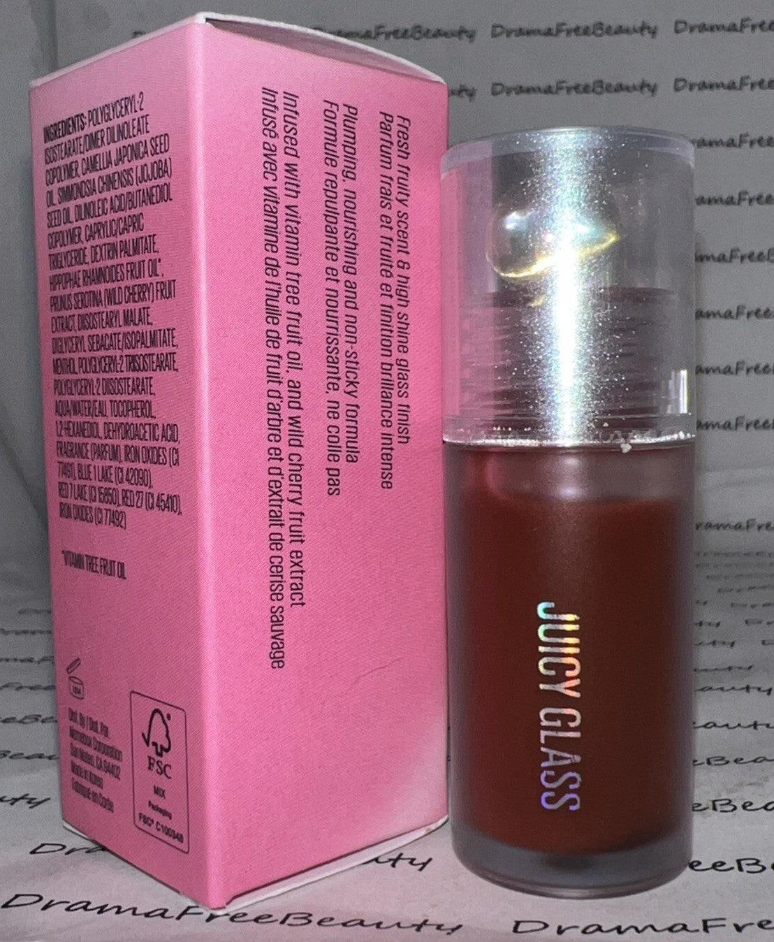 Hydrating Lip Oil with Plumping Shine - Cherry Cola Sheer Lip Gloss