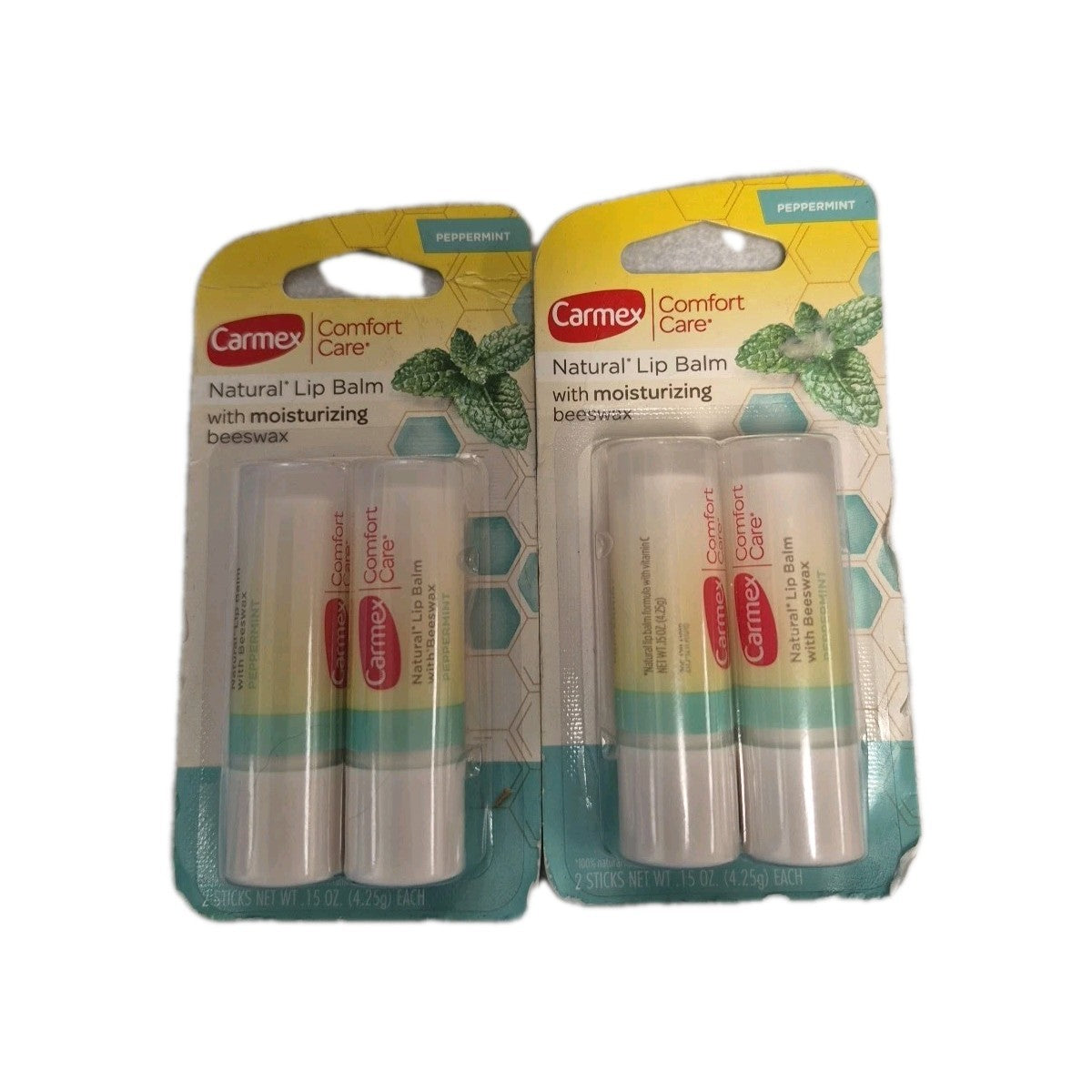 Pack of 4 Peppermint Beeswax Lip Balm - Comfort Care by Carmex