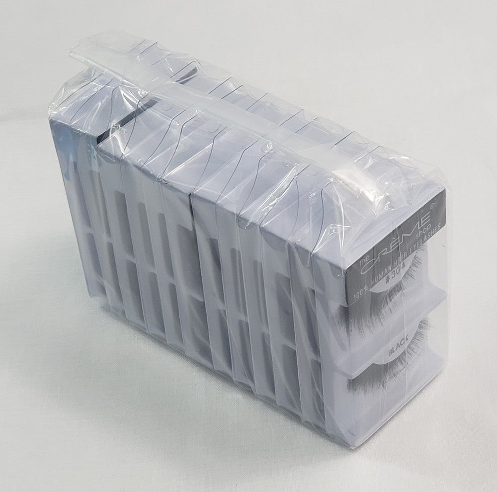 12 Pack Human Hair False Eyelashes Thick & Long Natural Look #304