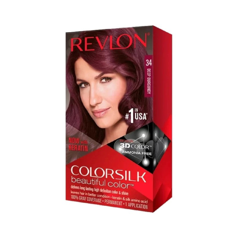 Hair Color #34 Deep Burgundy Permanent Dye - 6 Pack