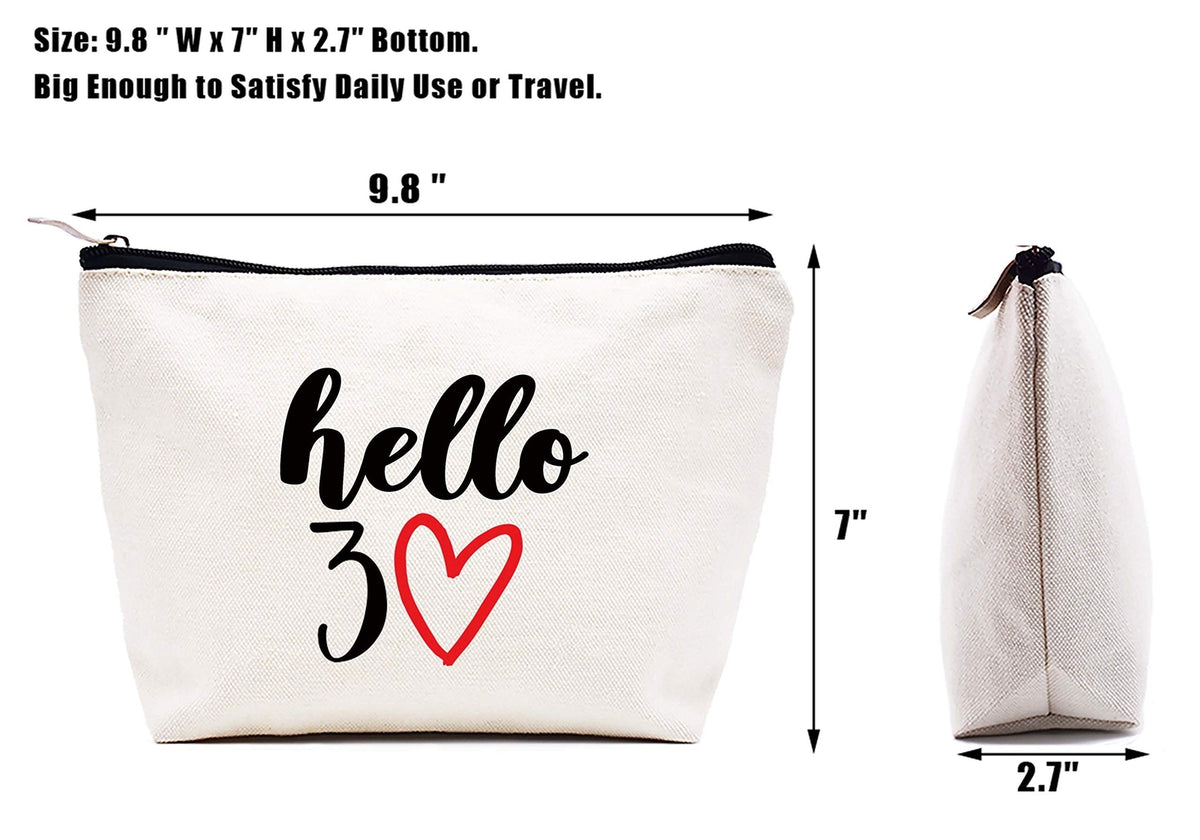 30th Birthday Makeup Bag - Funny Cosmetic Travel Pouch for Women