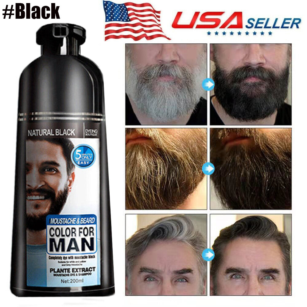 Black Beard Hair Color Dye Shampoo 200ml