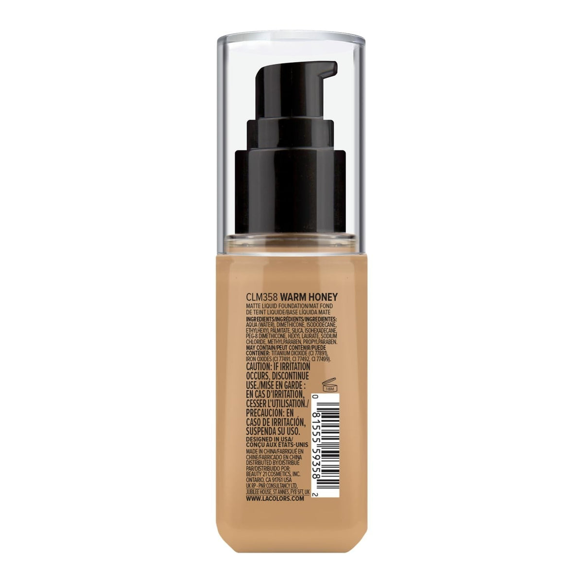 Matte Foundation with Warm Honey Shade - Long Wearing Liquid Makeup