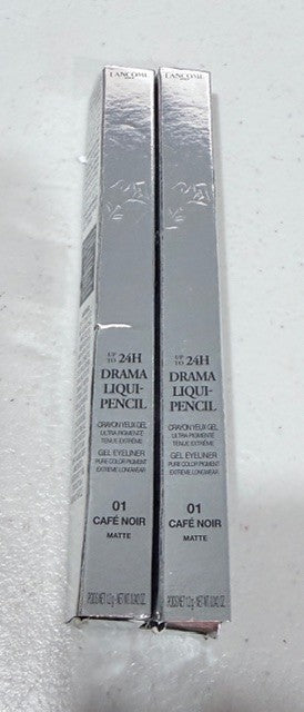 2 Pack Long-Lasting Gel Eyeliner Pencil - Matte 01 Cafe Noir, 24H