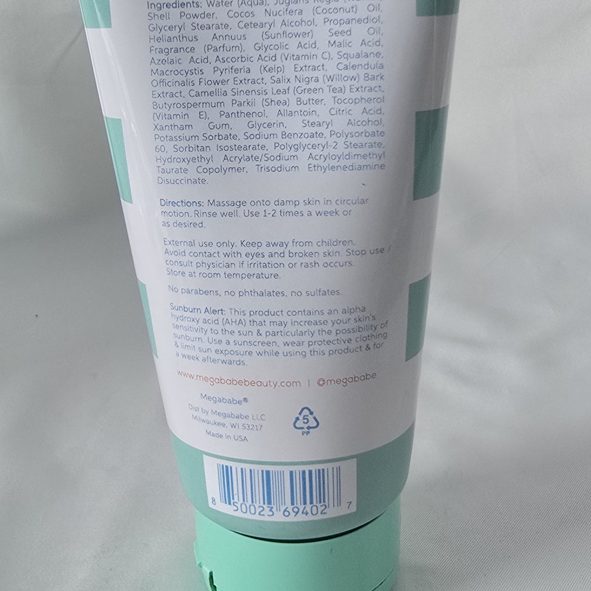 Megababe Power Wash Body Scrub 6oz Exfoliating Soapy Cleanser