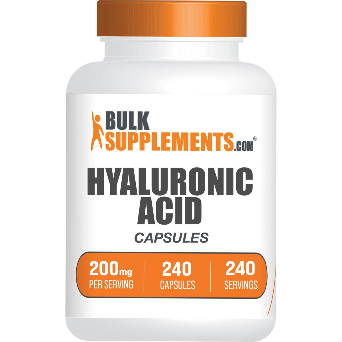 Hyaluronic Acid Capsules 200mg - 240 Count for Skin & Joint Support